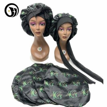 Full logo circle bonnet with tie