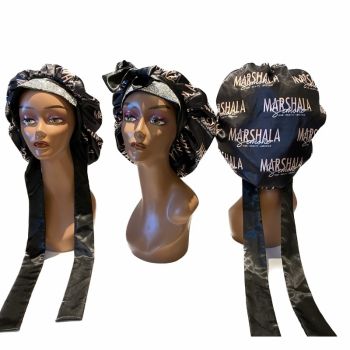 full logo circle bonnet with tie & diamonds