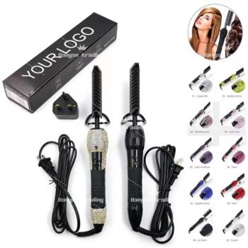 Custom Logo Private Label 500 F Dual Voltage Heat Pressing Anti Scald Hair Straightener Electric Hot Comb
