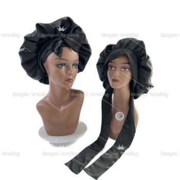 Custom 20 Colors Soft Satin Bonnet With Long satin tie
